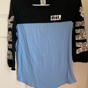 LIKE NEW! Black, blue, and silver PINK shirt!